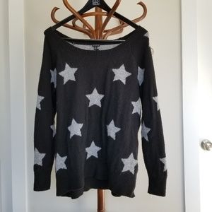 TORRID BLACK METALLIC STAR PULLOVER SWEATER